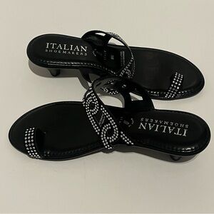 Italian Shoemakers “Giovanna” Black Rhinestone Sandals